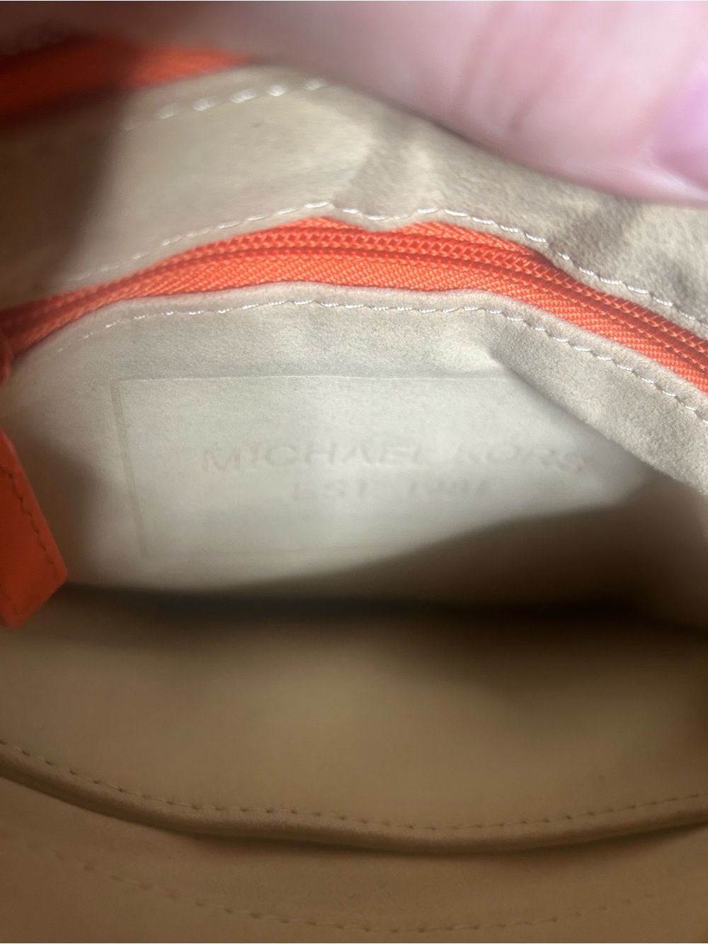 Michael Kors Orange Embossed MK Logo Crossbody - Picture 7 of 10